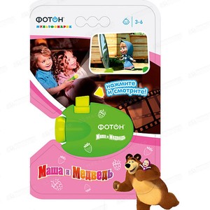 Мультфонарик-проектор ФОТОН КР-0903-2,Маша и медведь (кор.10шт.)арт.22532