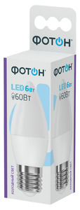Лампа светодиодная ФОТОН LED B35 6W E27 6500K, арт.23399
