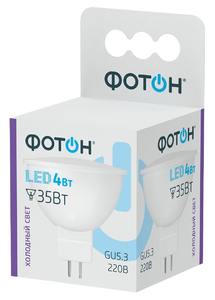 Лампа светодиодная ФОТОН LED MP16 4W GU5.3 6500K арт.23405