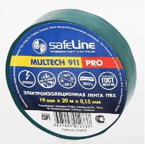 Изолента  Safeline 15/20  зеленый, арт.9364