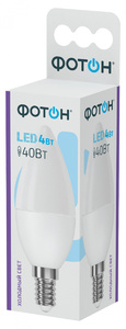 Лампа светодиодная ФОТОН LED B35 4W E14 6500K, арт.23396